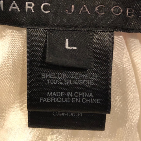 MARC JACOBS CREAM SILK TUNIC W TIES ON THE SLEEVES - Picture 14 of 15